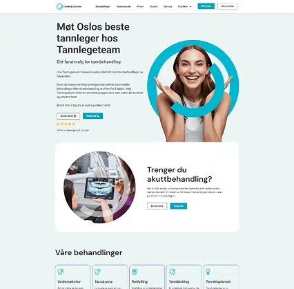 Portfolio: moderan WordPress sajt za stomatološku ordinaciju Tannlegeteam