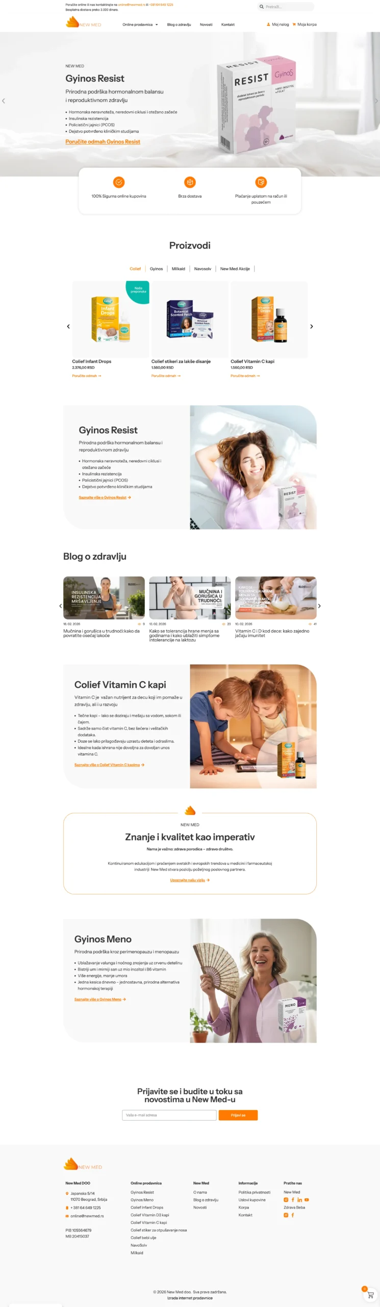 Primer modernog web dizajna nakon profesionalnog redizajna sajta